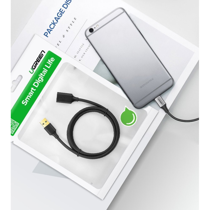 USB 3.0 ilgintuvas, 3 m, juodas