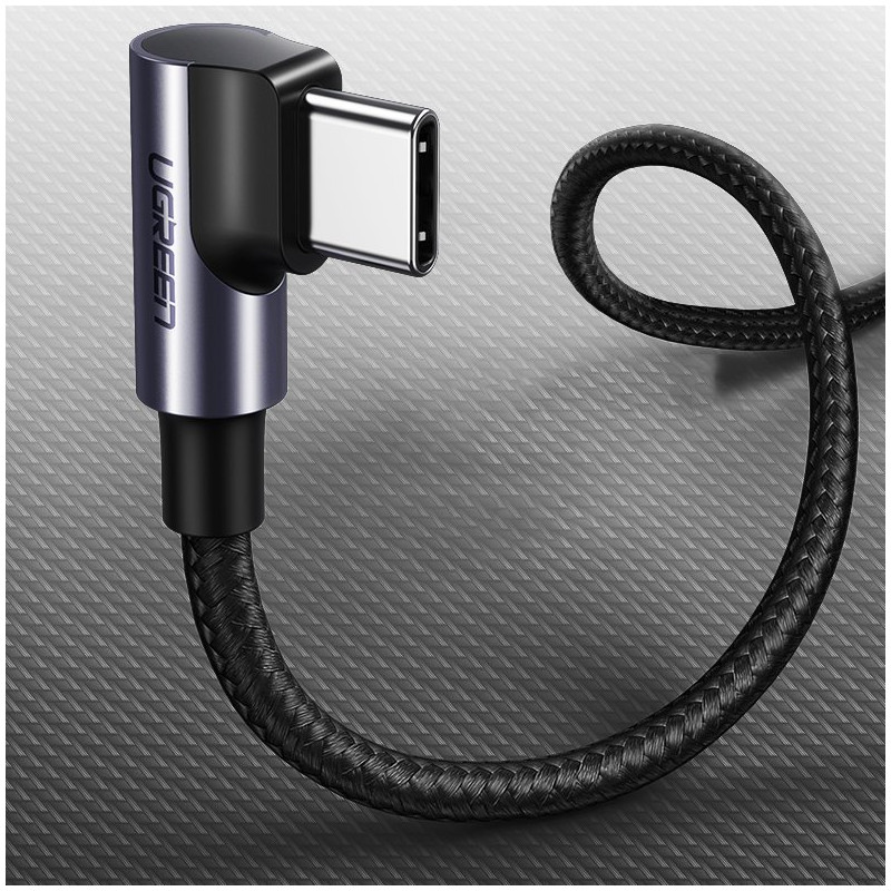 Kampinis USB-C maitinimo laidas 60W 20V 3A 1m juodos ir pilkos spalvos