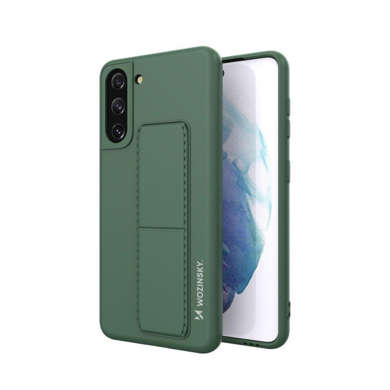 
Silikoninis dėklas su stovu Samsung Galaxy S21+ 5G Kickstand Case tamsiai žalias
