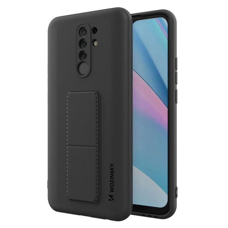 
Silikoninis dėklas su stovu Xiaomi Redmi 9 Kickstand Case, juodas
