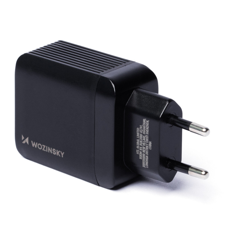 Sieninis įkroviklis su 2 USB prievadais USB-C 20W juodas