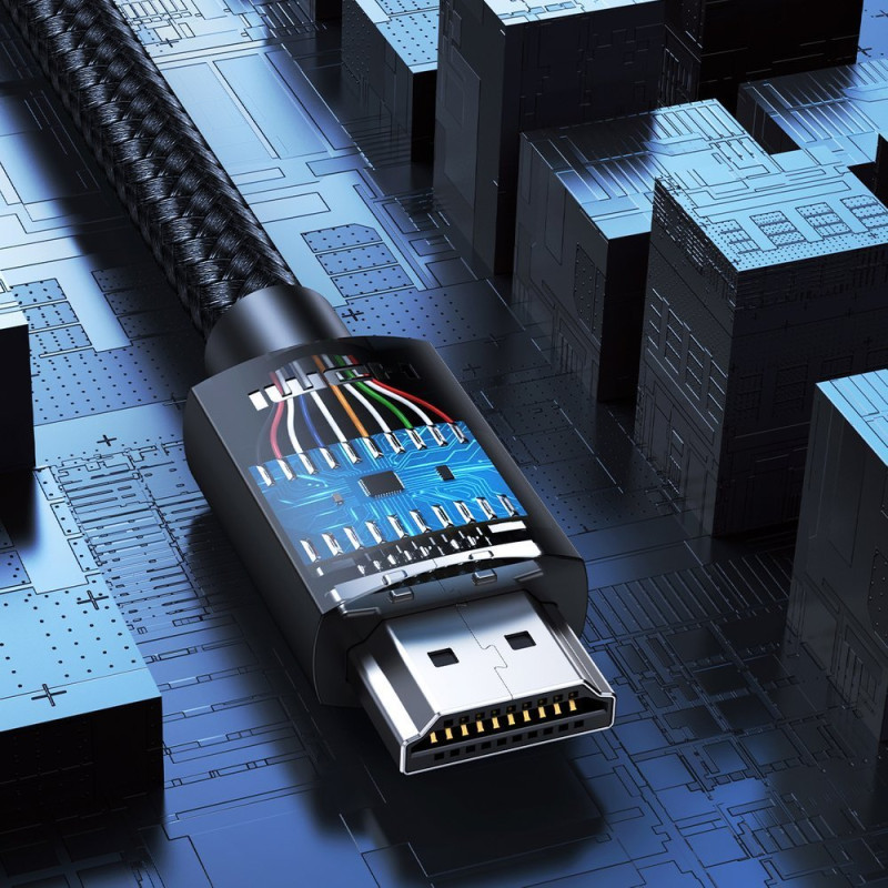 Pintas kabelis HDMI 2.0 4K aukštos kokybės OFC 3m juodas
