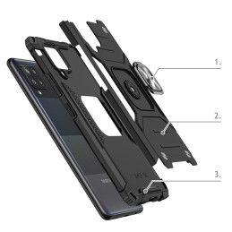 
Šarvuotas dėklo dangtelis + magnetinis laikiklis Samsung Galaxy A42 5G Ring Armor raudonas
