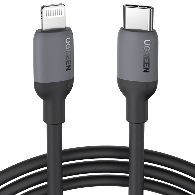 
iPhone USB-C – Lightning PD 20W 1m greito įkrovimo laidas, juodas
