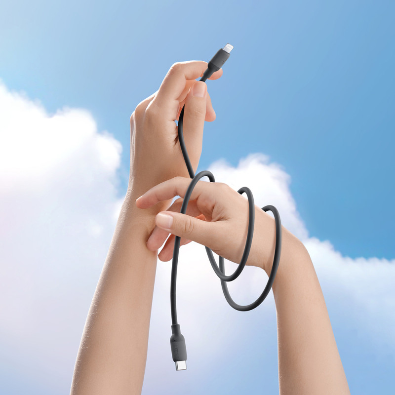 
iPhone USB-C – Lightning PD 20W 1m greito įkrovimo laidas, juodas
