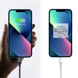 
iPhone USB-C – Lightning PD 20W 1m greito įkrovimo laidas, juodas

