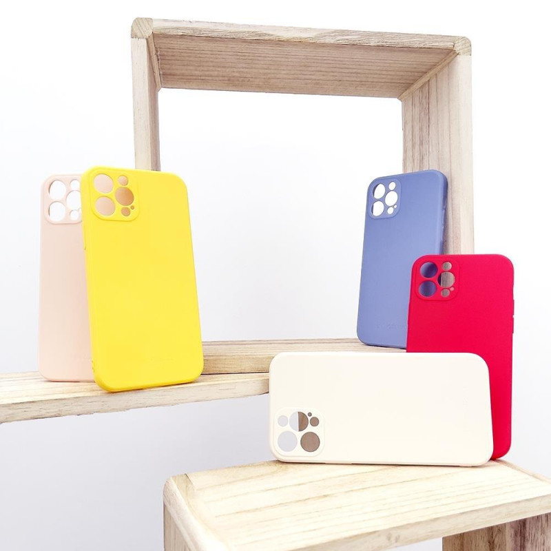 Silikoninis lankstus patvarus dėklas iPhone 13 mini Color Case raudonas