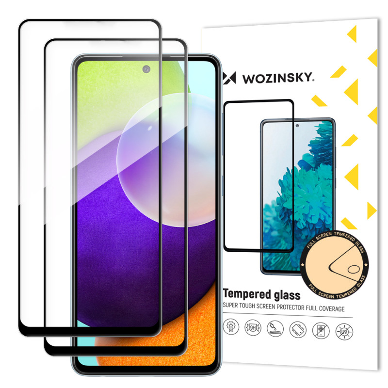 
2x patvarus viso ekrano grūdintas stiklas, skirtas Samsung Galaxy A52s 5G / A52 5G / A52 4G Full Glue juodas

