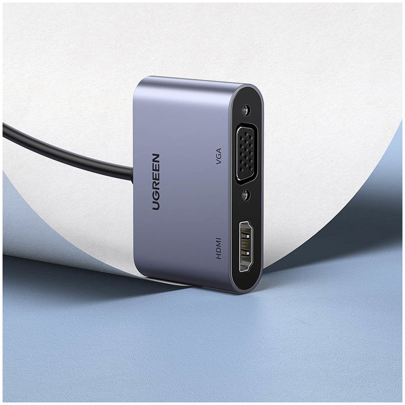 USB - HDMI + VGA adapteris, pilkas