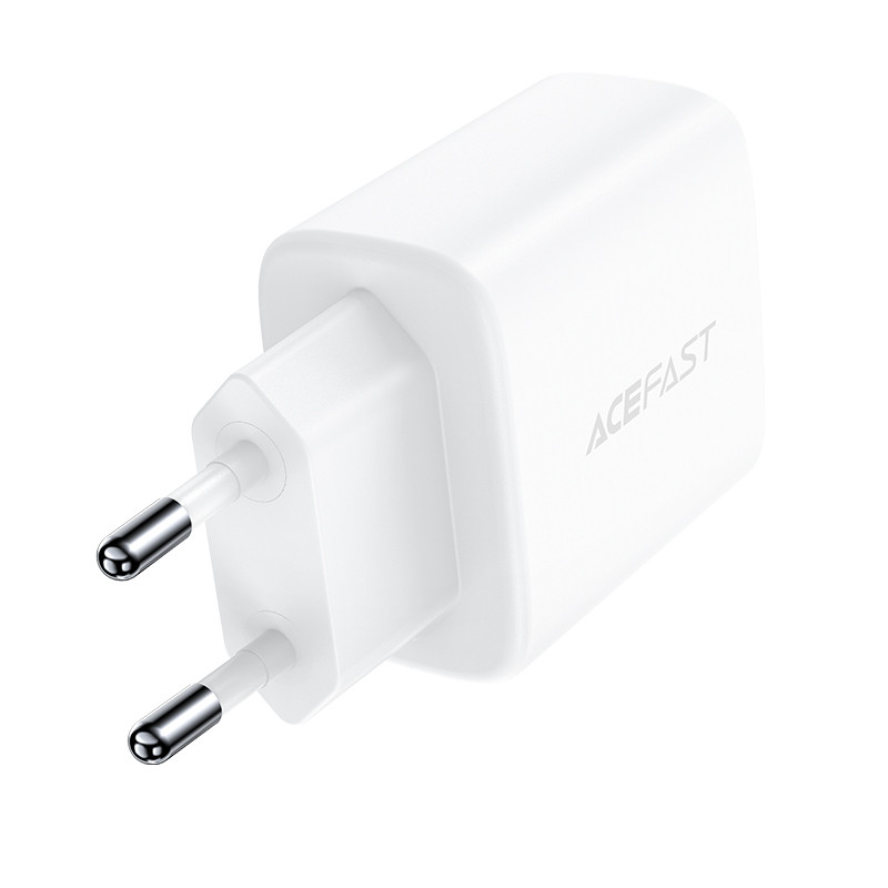 USB-C ir USB 20 W sieninis įkroviklis PPS PD QC 3.0 AFC FCP baltas