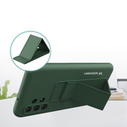 
„Xiaomi Redmi Note 11 Pro Kickstand Case“ silikoninis dėklas su rožiniu stovu
