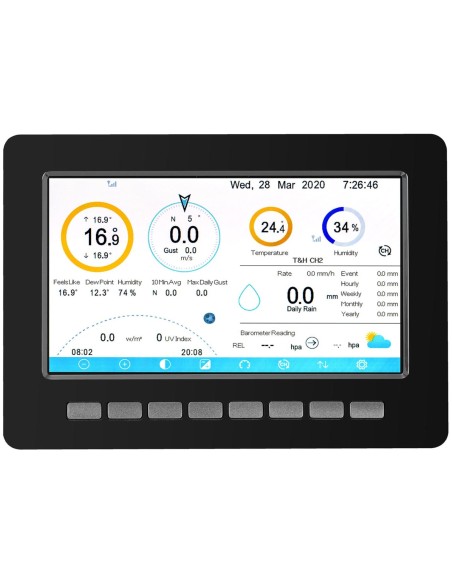 Belaidė oro stotis saulės 7in1 LCD WiFi 100m Belaidė oro stotis saulės 7in1 LCD WiFi 100m