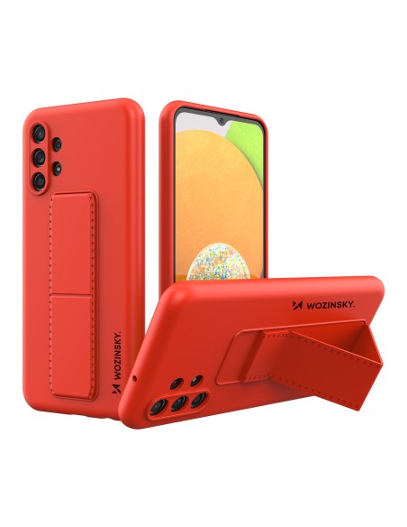 
Silikoninis dėklas su stovu Samsung Galaxy A13 5G Kickstand Case raudonas
