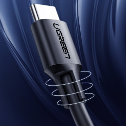 
USB-C laidas įkrovimui ir duomenų perdavimui 3A 3m juodas
