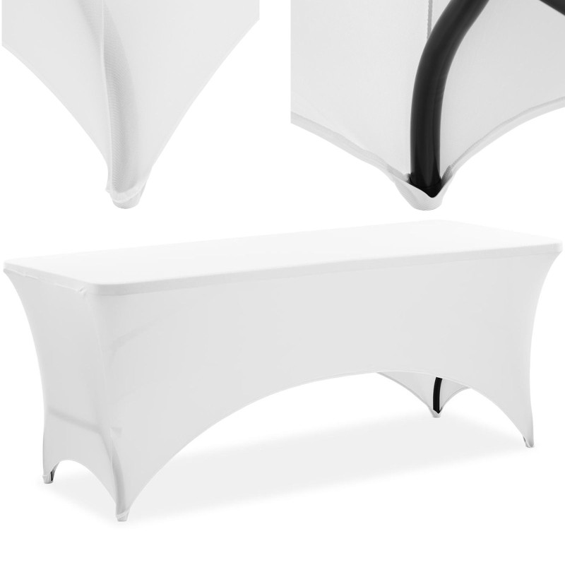 Lankstus universalus užvalkalas stačiakampio formos stalui 180 x 74 cm baltas