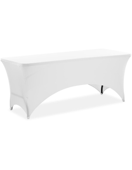 Lankstus universalus užvalkalas stačiakampio formos stalui 180 x 74 cm baltas Lankstus universalus užvalkalas stačiakampio formos stalui 180 x 74 cm baltas