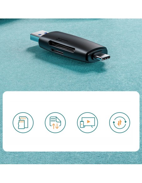 Adapteris 2 USB-A ir USB-C kištukai, SD ir micro SD kortelių skaitytuvas, juodas
 
Adapteris 2 USB-A ir USB-C kištukai, SD ir micro SD kortelių skaitytuvas, juodas