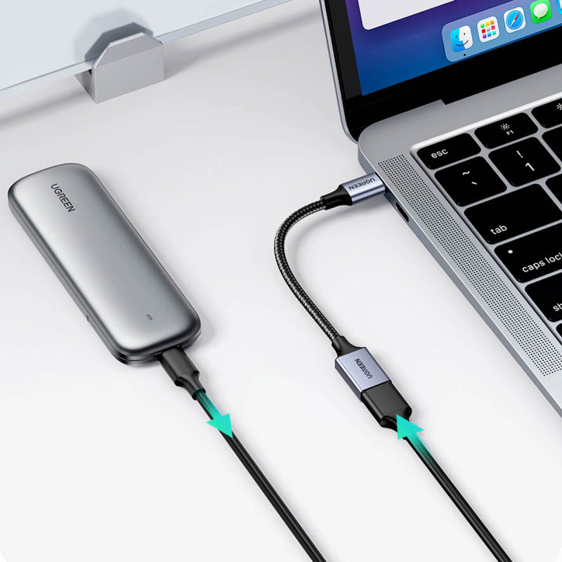 USB-C į USB-A 5Gb/ s laido adapteris 15cm juodas