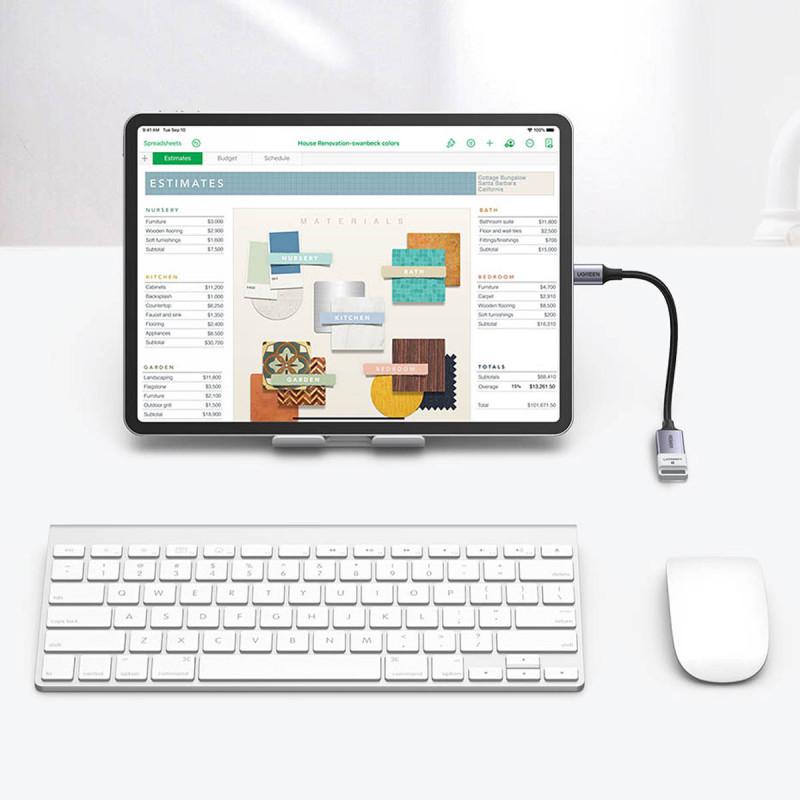 USB-C į USB-A 5Gb/ s laido adapteris 15cm juodas