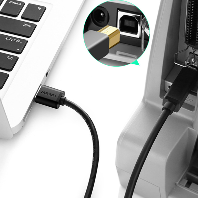 USB-A - USB-B 5Gb/ s spausdintuvo laidas, 2m, juodas