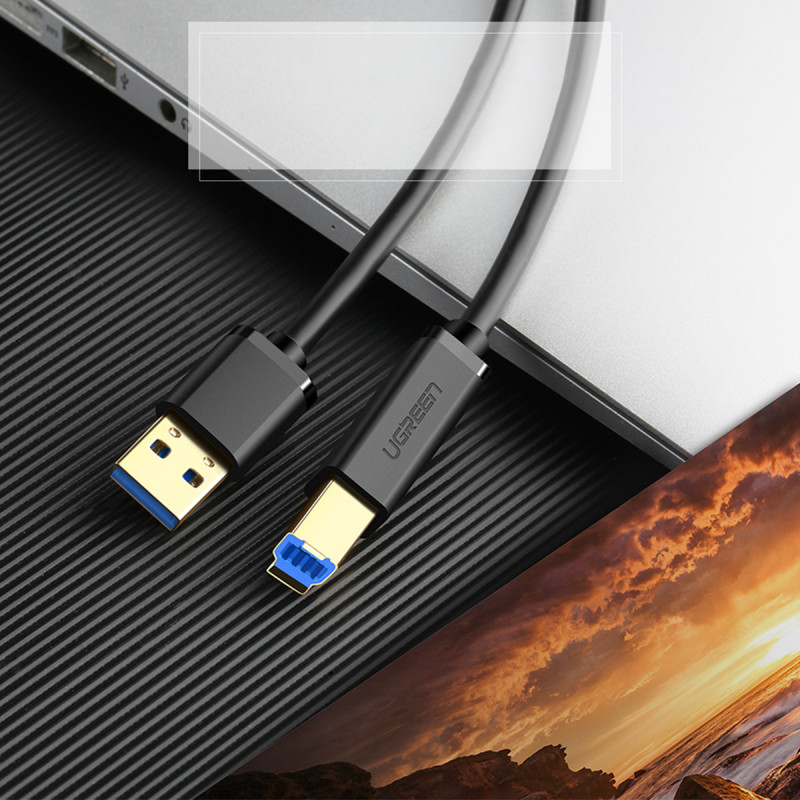 USB-A - USB-B 5Gb/ s spausdintuvo laidas, 2m, juodas