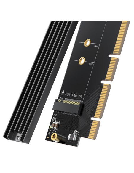 
PCIe 4.0 x16 į M.2 NVMe M-Key adapterio išplėtimo plokštė juoda
