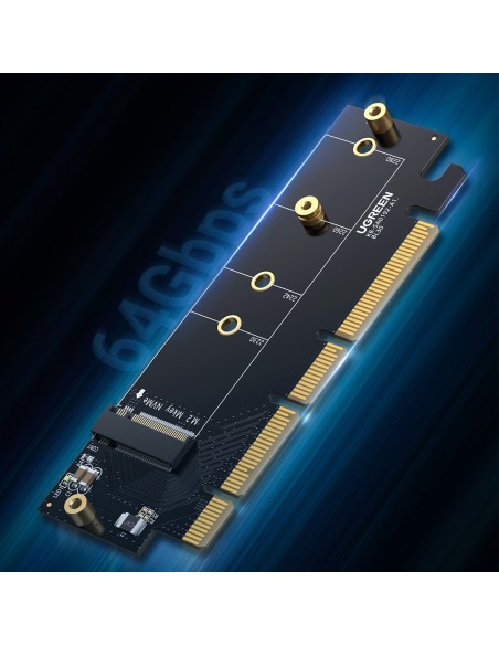 
PCIe 4.0 x16 į M.2 NVMe M-Key adapterio išplėtimo plokštė juoda
