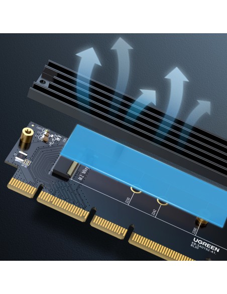 
PCIe 4.0 x16 į M.2 NVMe M-Key adapterio išplėtimo plokštė juoda
