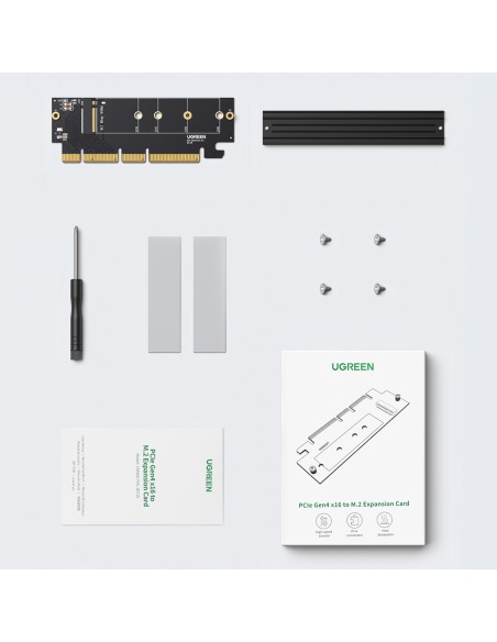 
PCIe 4.0 x16 į M.2 NVMe M-Key adapterio išplėtimo plokštė juoda
