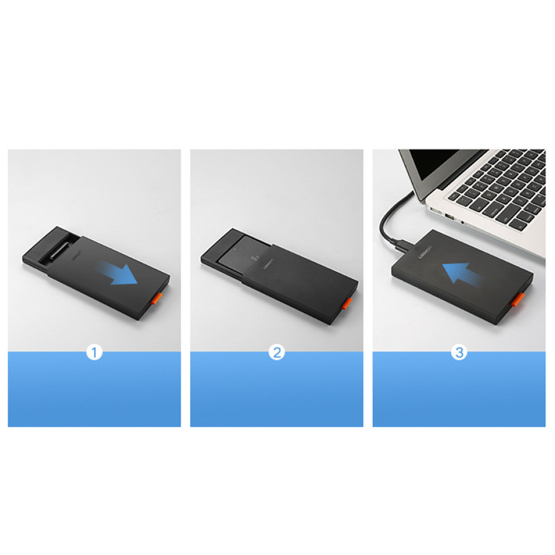 SSD HDD 2.5& 39 & 39 USB 3.0 SATA kietojo disko korpusas, juodas