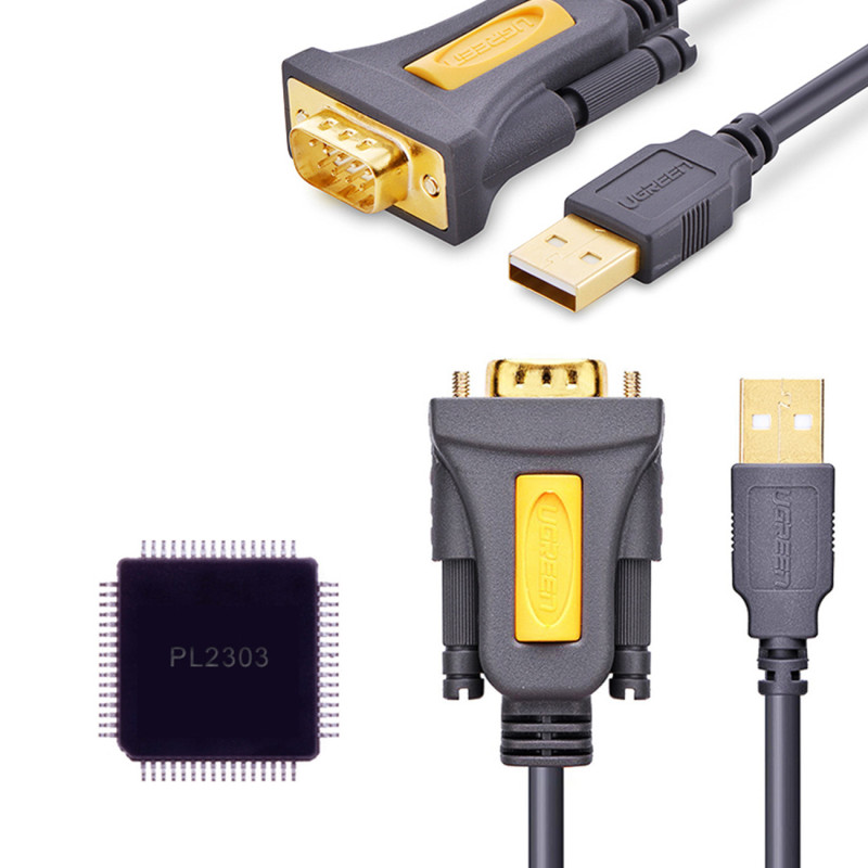 Adapterio adapterio laidas USB-A - DB9 RS-232 1,5m pilkas