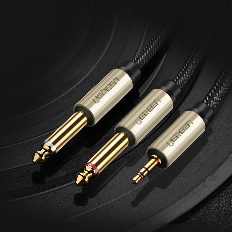 Kabelio garso kabelio mini lizdas 3,5 mm - 2 x lizdas 6,35 mm 2 m pilka