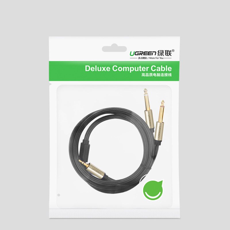 Kabelio garso kabelio mini lizdas 3,5 mm - 2 x lizdas 6,35 mm 2 m pilka