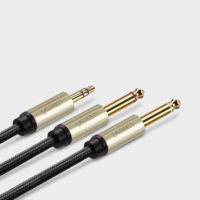 Kabelio garso kabelio mini lizdas 3,5 mm - 2 x lizdas 6,35 mm 2 m pilka