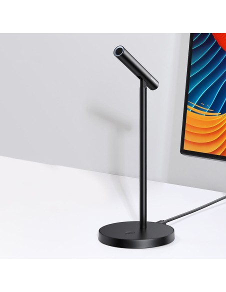 Stalinis mikrofonas nešiojamam kompiuteriui USB Type C juodas Stalinis mikrofonas nešiojamam kompiuteriui USB Type C juodas