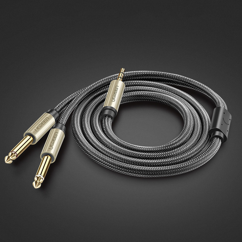 Kabelio garso kabelio mini lizdas 3,5 mm - 2 x lizdas 6,35 mm 2 m pilka
