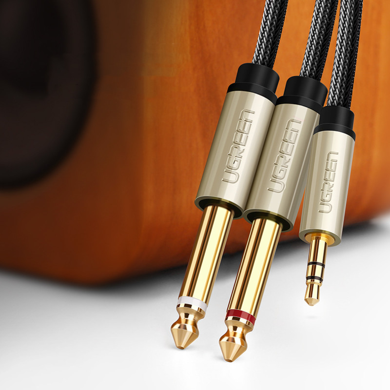 Kabelio garso kabelio mini lizdas 3,5 mm - 2 x lizdas 6,35 mm 2 m pilka