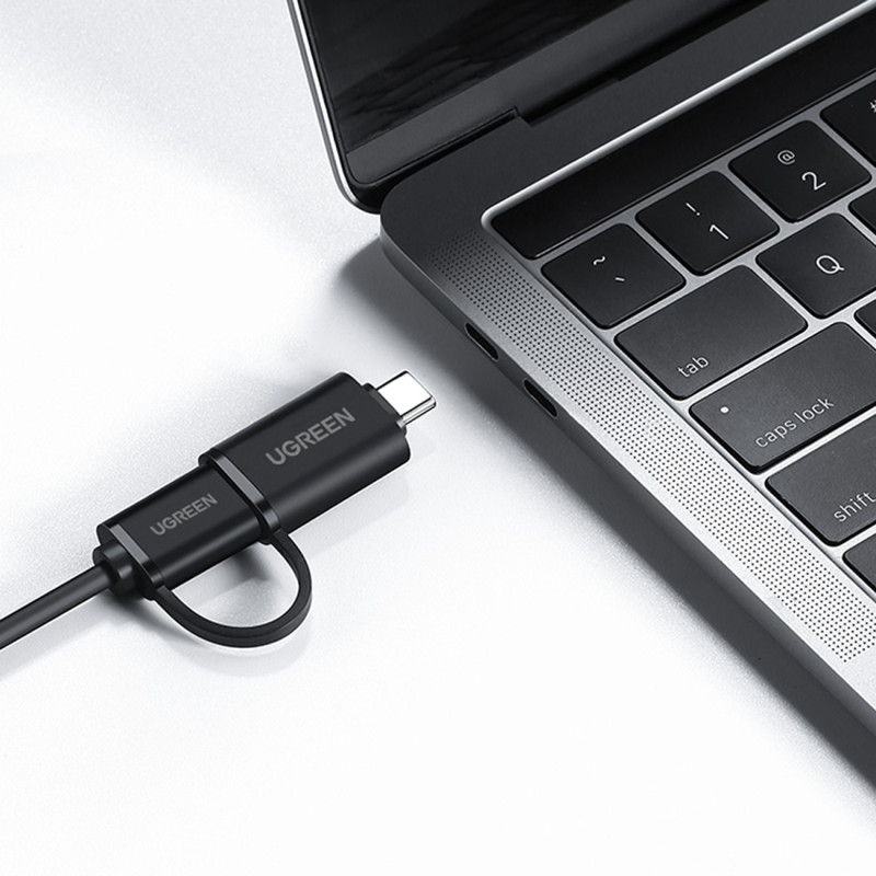 4in1 HUB adapterio skirstytuvas USB-A/ C į 4x USB 3.0 5Gb/ s 1m juodas