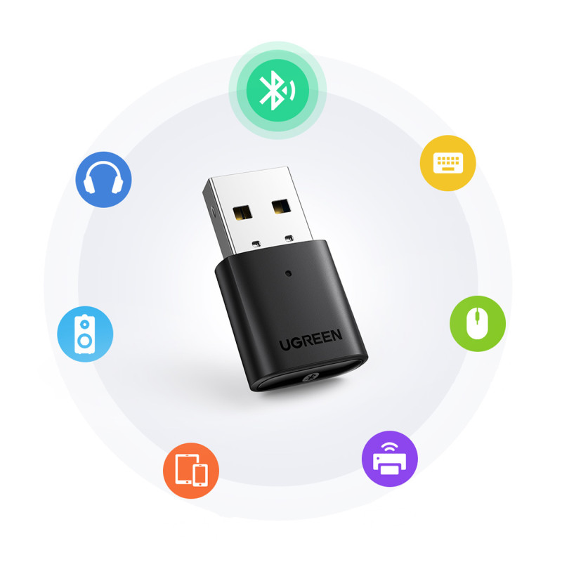Bluetooth 5.0 USB-A siųstuvo ir imtuvo adapteris, juodas
