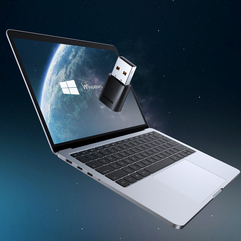 Bluetooth 5.0 USB-A siųstuvo ir imtuvo adapteris, juodas