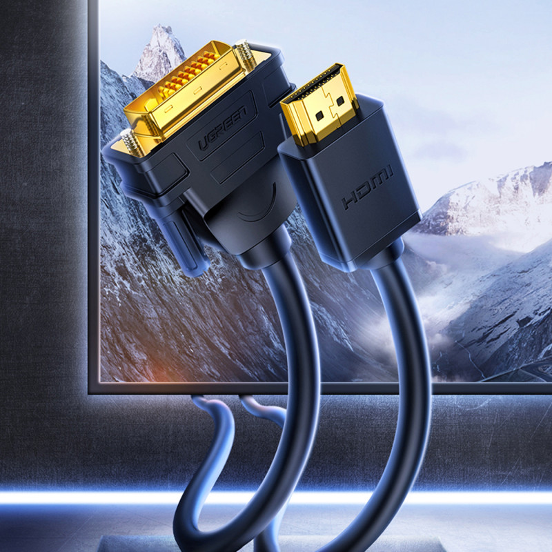 Dvikryptis HDMI - DVI kabelis 2m juodas