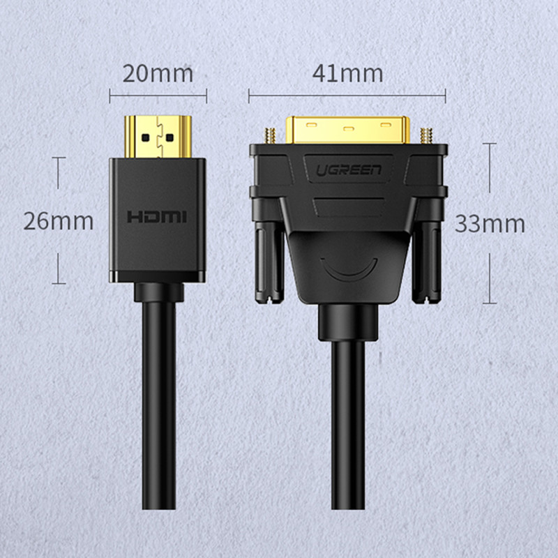 Dvikryptis HDMI - DVI kabelis 2m juodas
