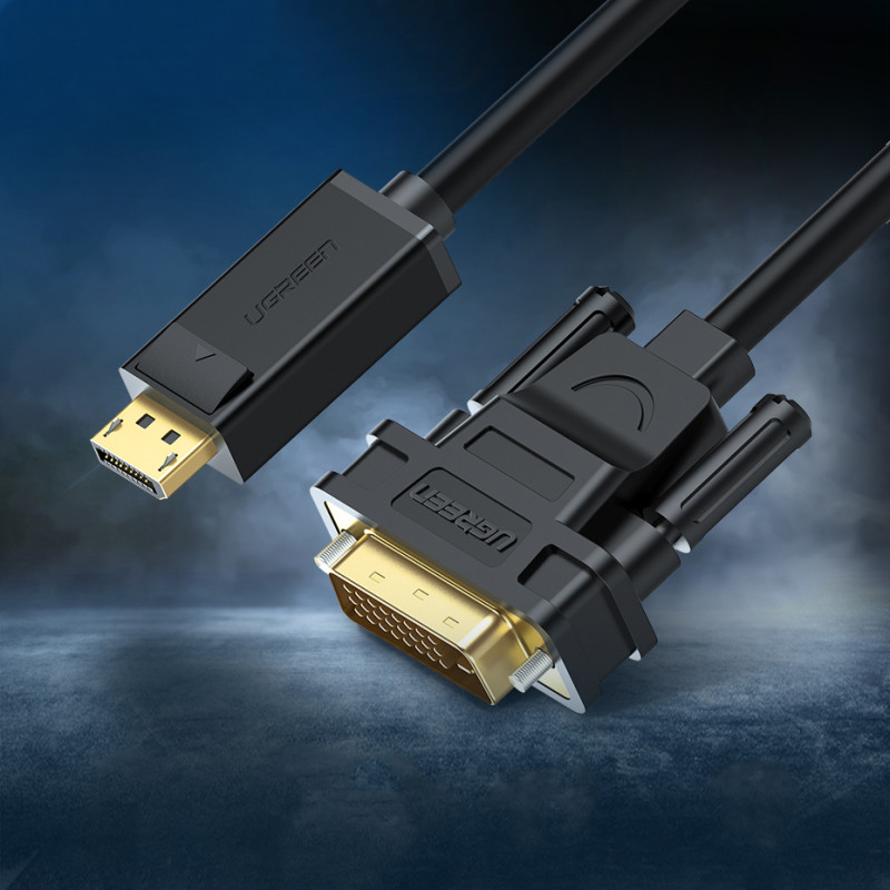 DisplayPort – DVI kabelis, 2m, paauksuoti juodi kištukai