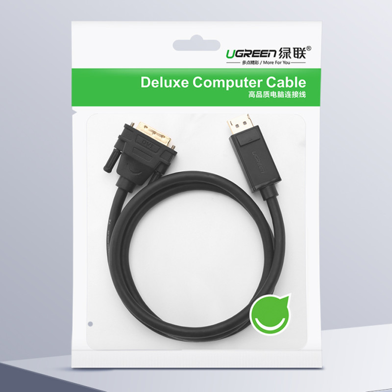 DisplayPort – DVI kabelis, 2m, paauksuoti juodi kištukai