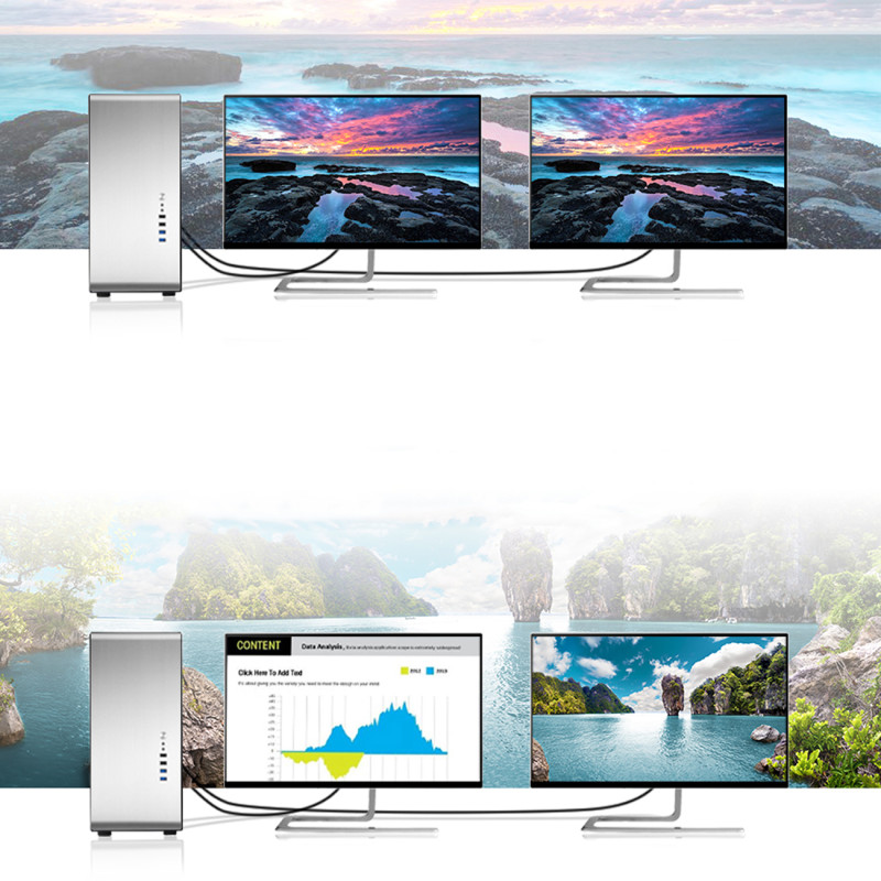 DisplayPort – DVI kabelis, 2m, paauksuoti juodi kištukai