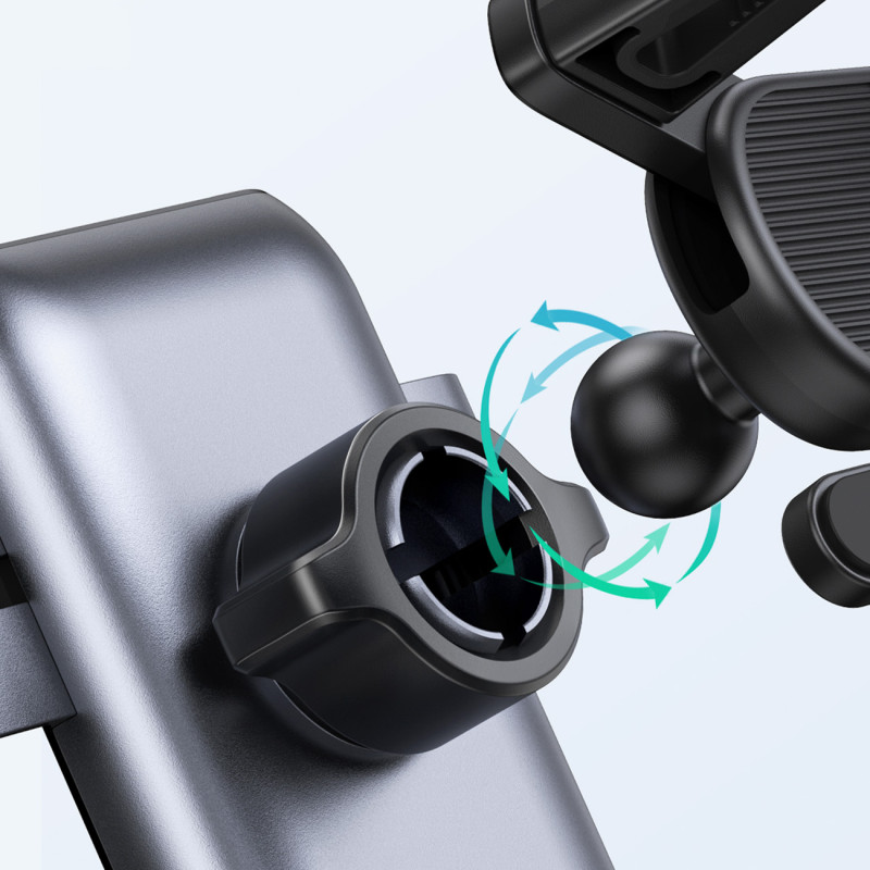 Gravity automobilinis telefono laikiklis - apvalus tinklelis, pilkas