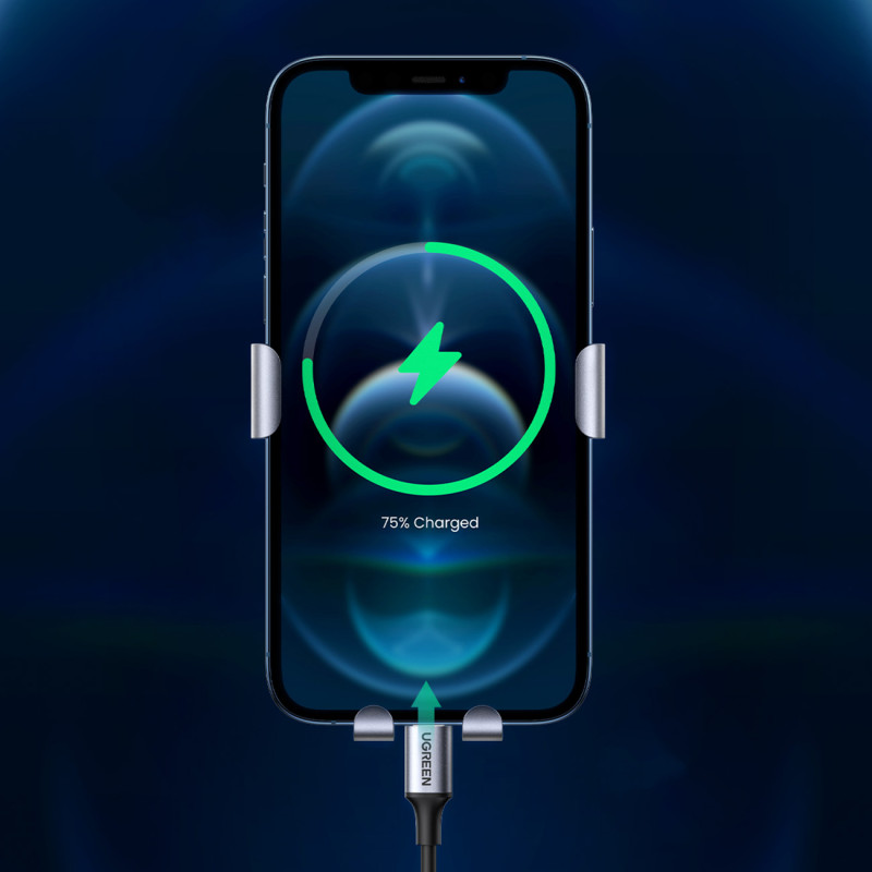 Gravity automobilinis telefono laikiklis - apvalus tinklelis, pilkas