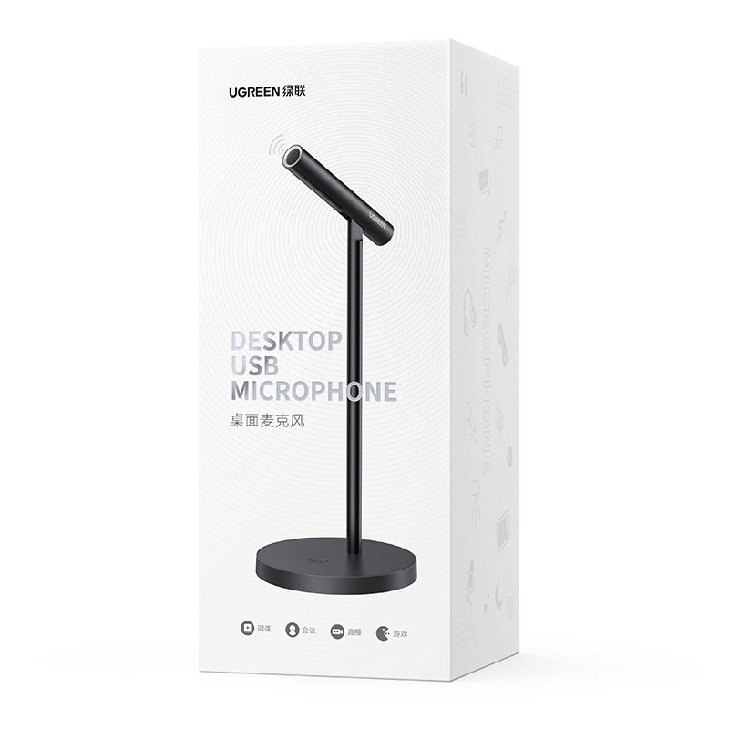 Stalinis mikrofonas nešiojamam kompiuteriui USB Type C juodas