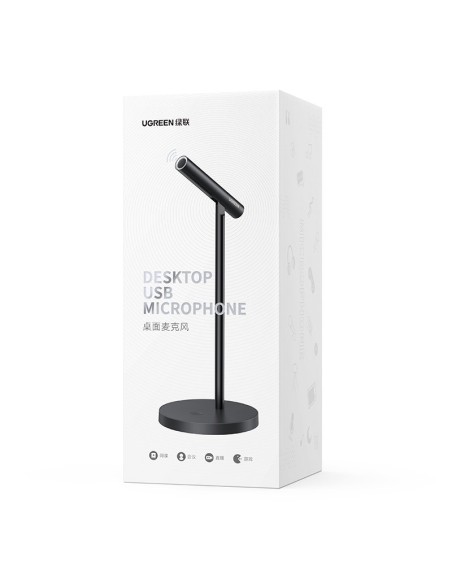 Stalinis mikrofonas nešiojamam kompiuteriui USB Type C juodas Stalinis mikrofonas nešiojamam kompiuteriui USB Type C juodas