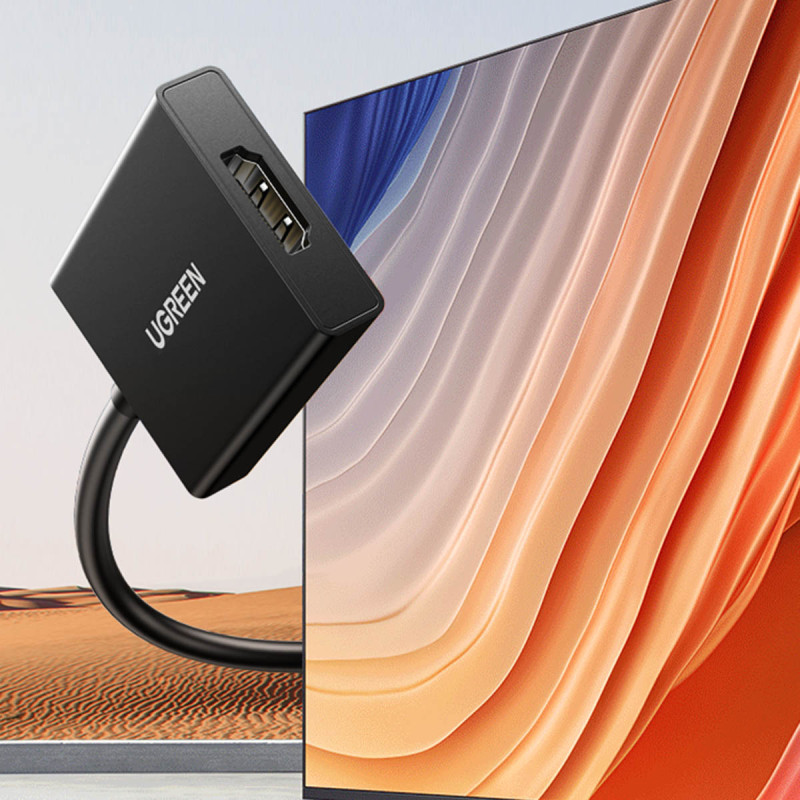 VGA į HDMI adapteris, 15 cm, juodas